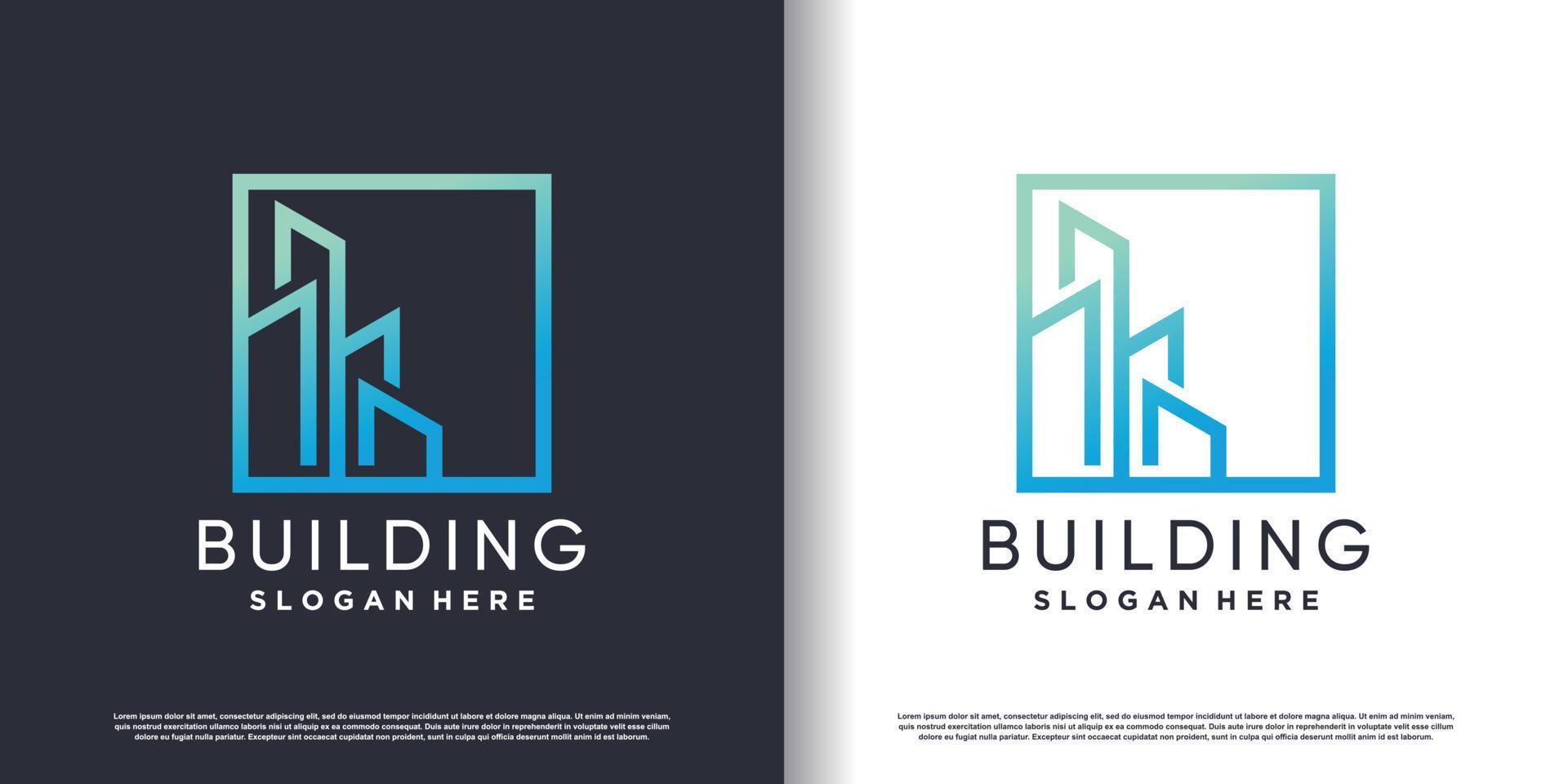 Building construction logo design for business with creative modern concept Premium Vector