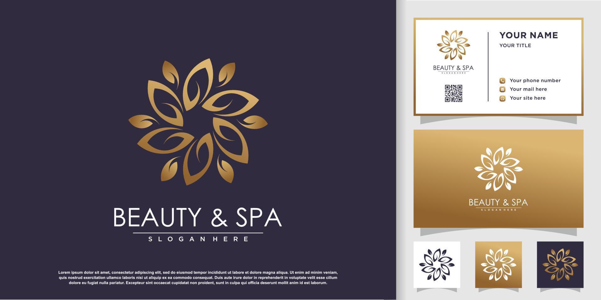 Flower logo concept with beauty concept Premium Vector