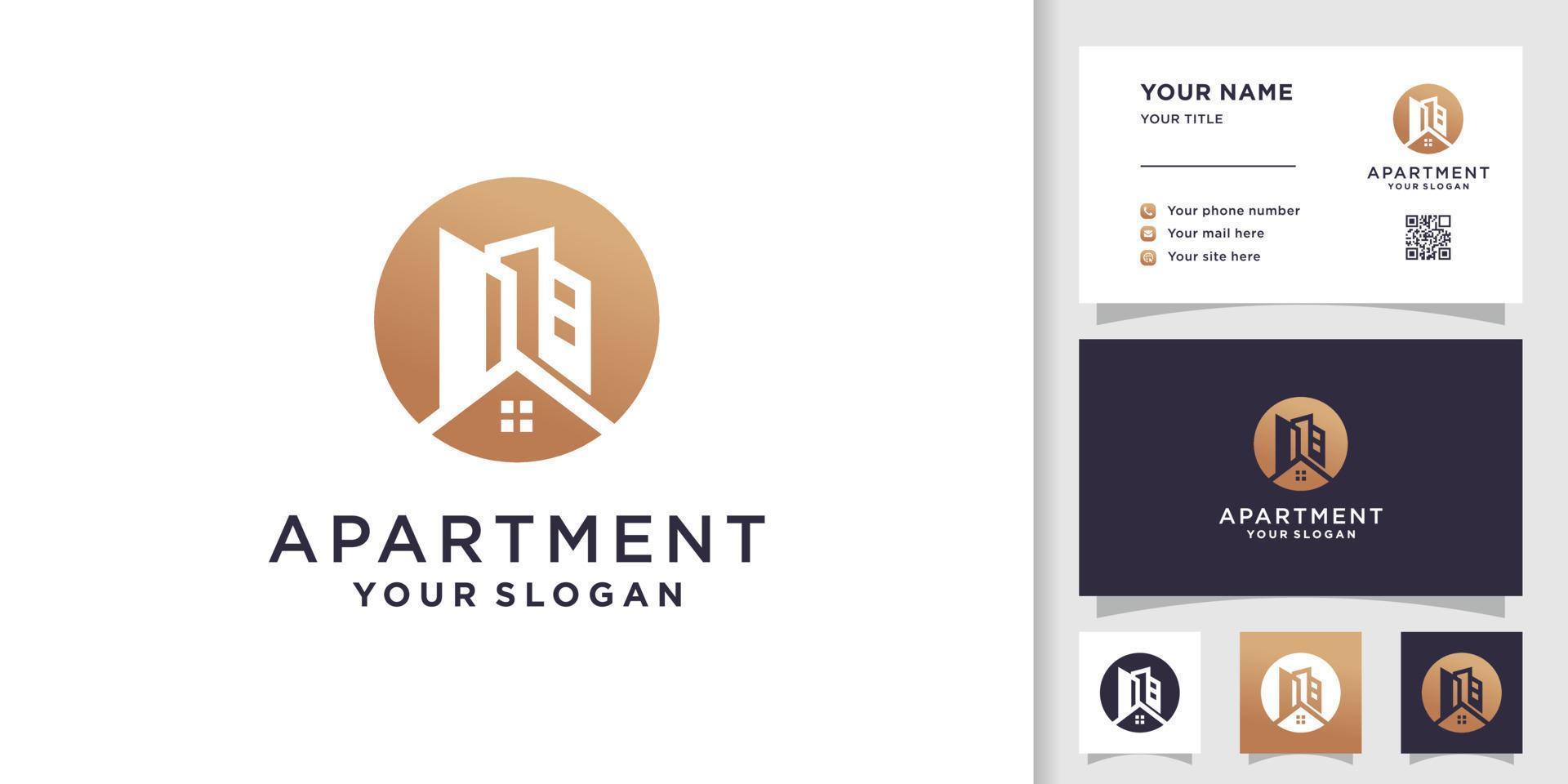 Apartment logo design template Premium Vector