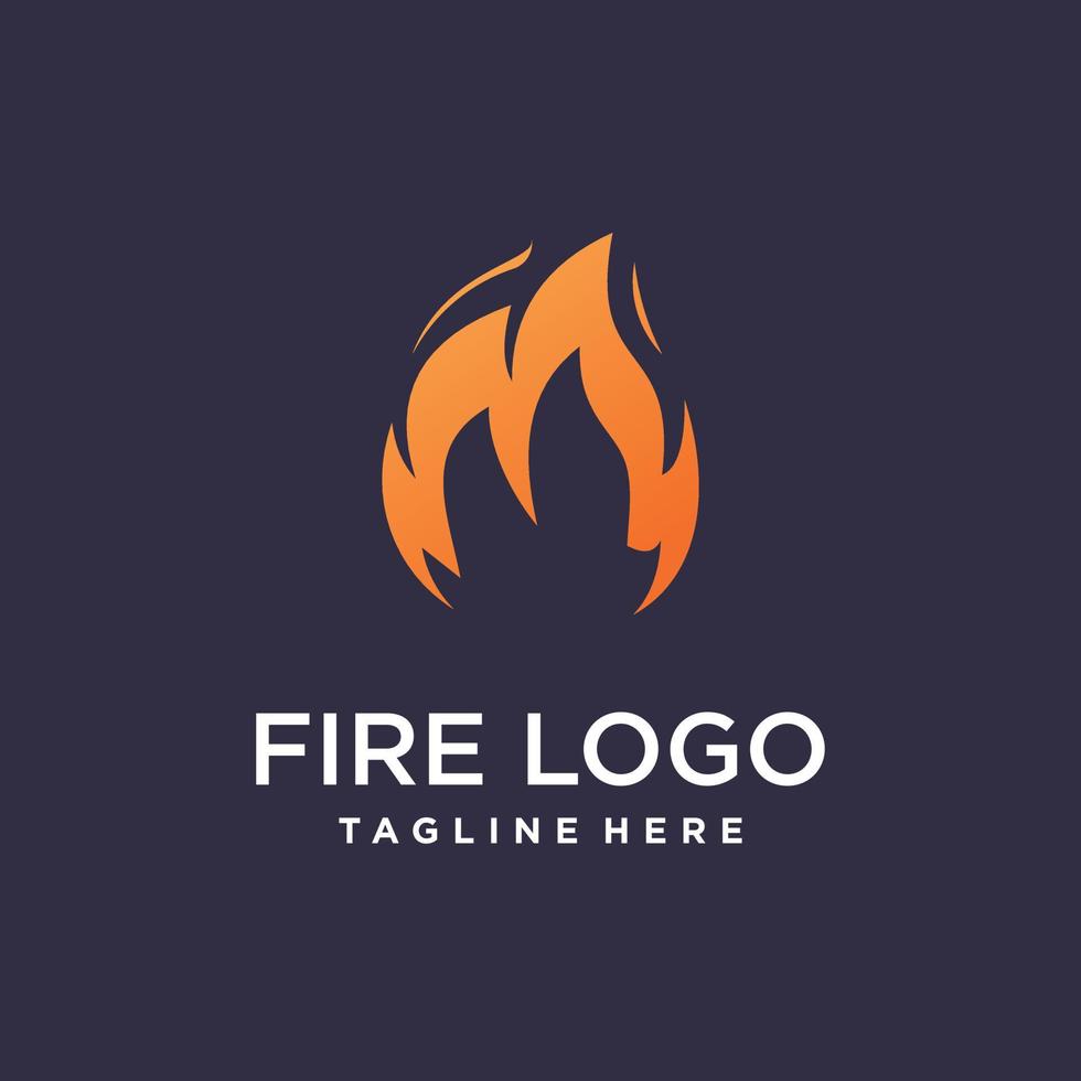 Fire logo design with creative abstract concept Premium Vector