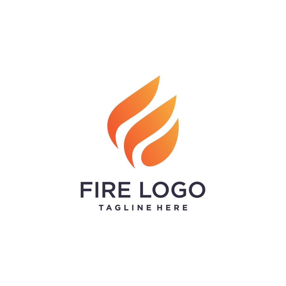 Fire logo design with creative abstract concept Premium Vector