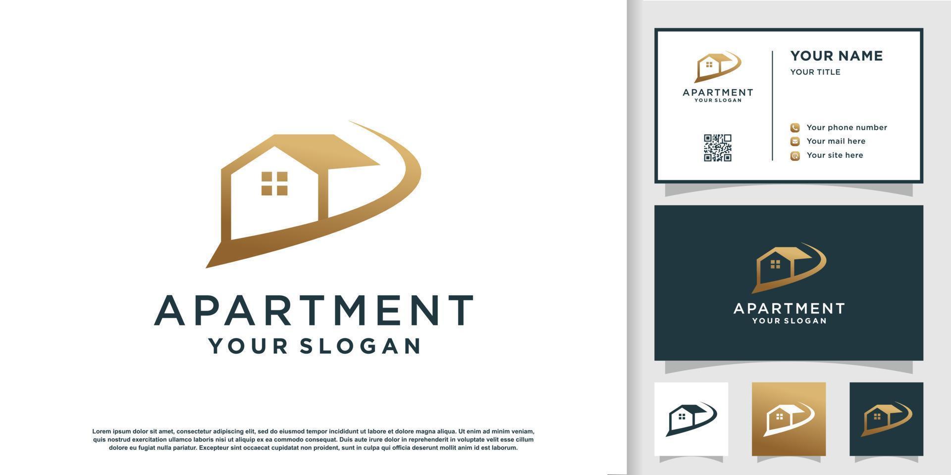 Apartment logo design template Premium Vector