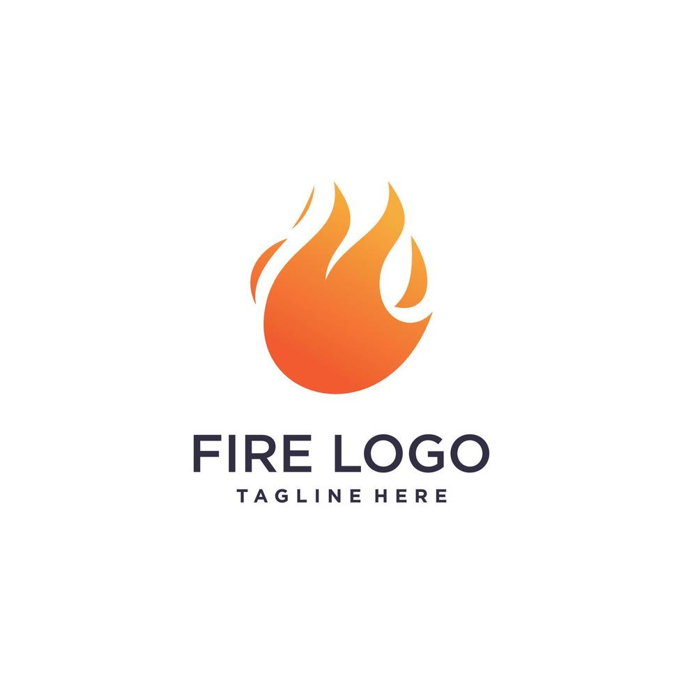 Fire logo design with creative abstract concept Premium Vector