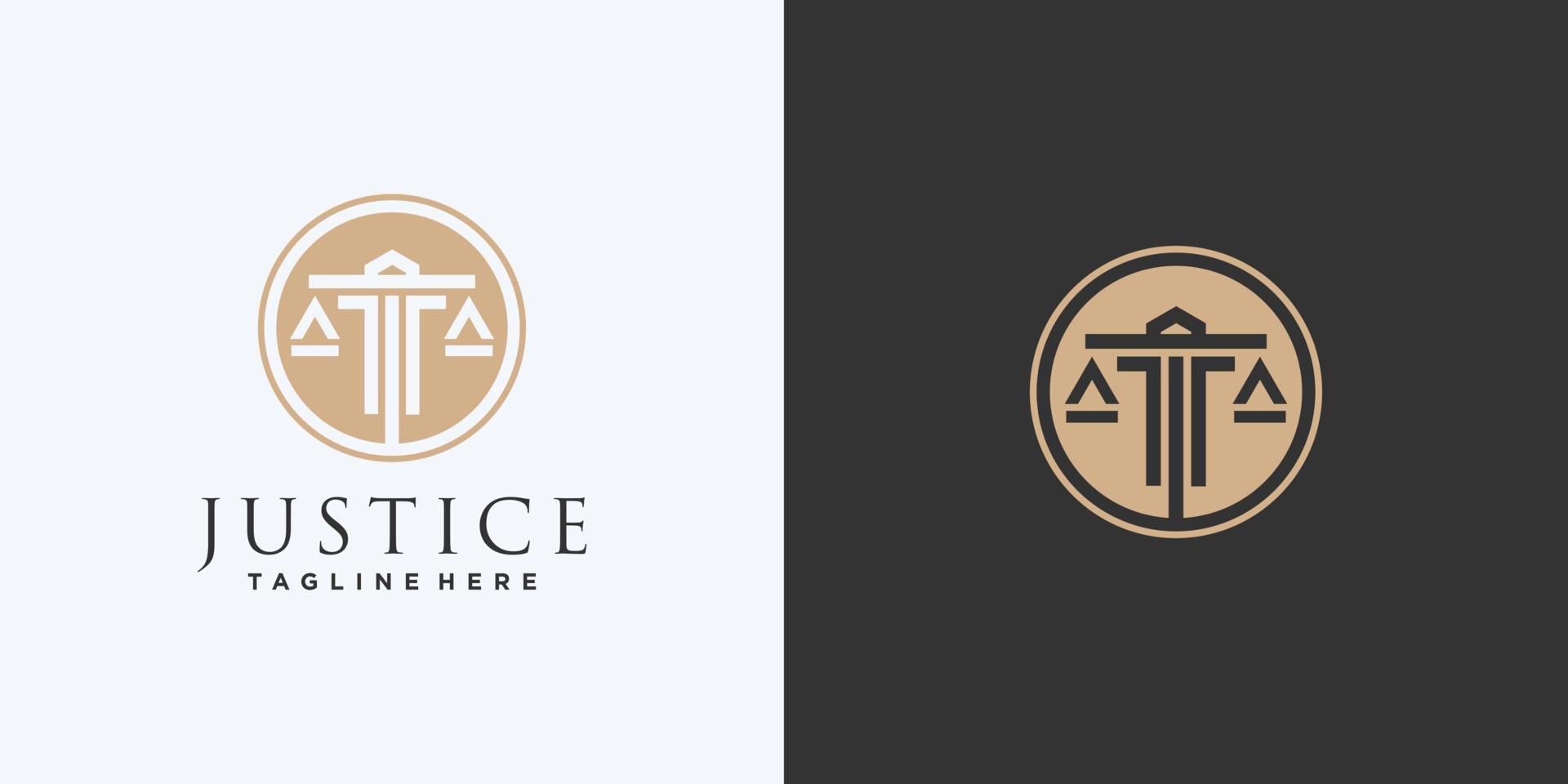 Law logo design with simple and fresh concept Premium Vector
