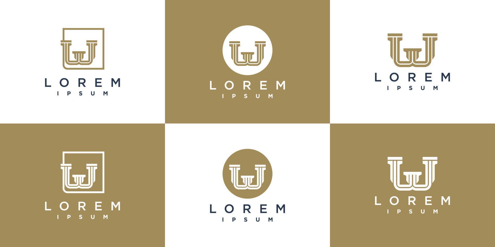 W logo collection for business Premium Vector