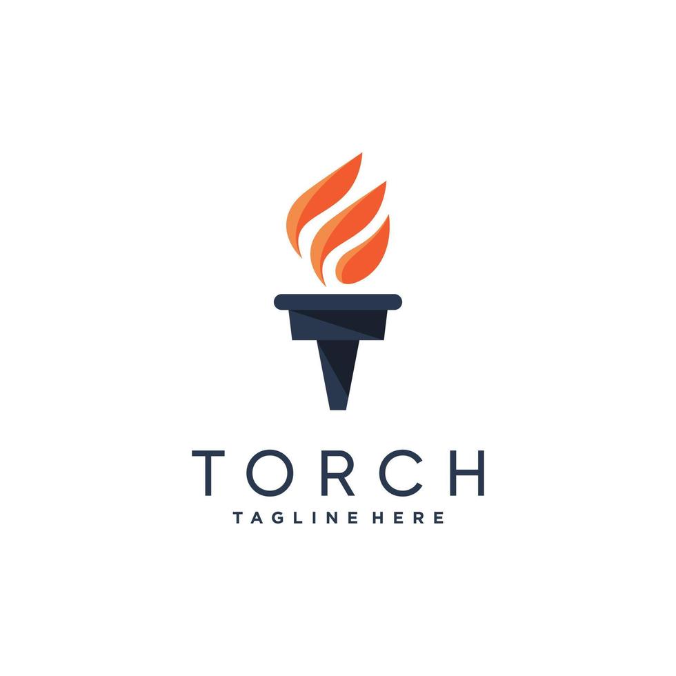 Torch logo design with modern abstract concept Premium Vector