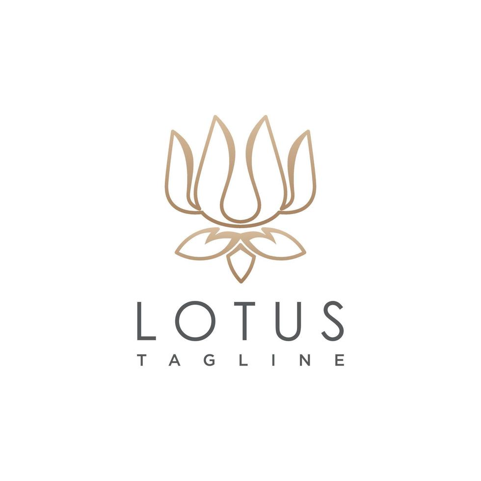 Lotus logo design with golden creative concept Premium Vector