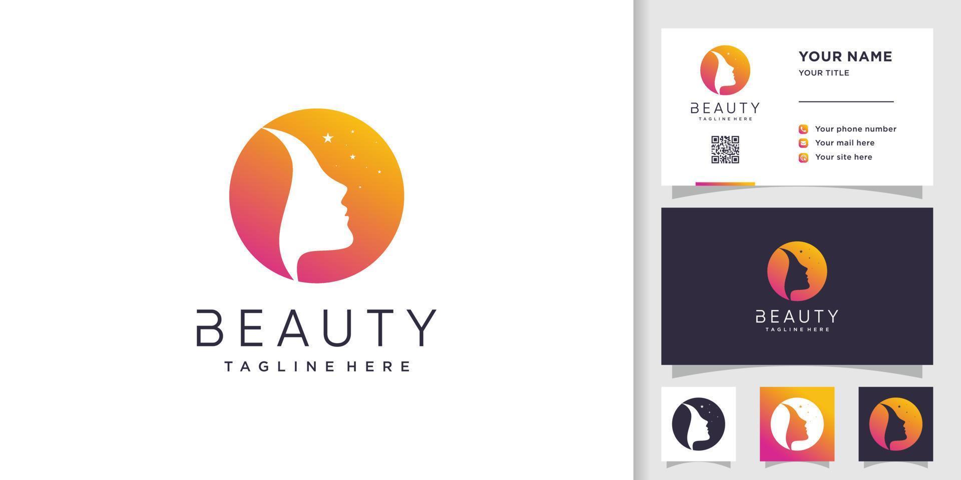 Beauty logo design with modern concept vector