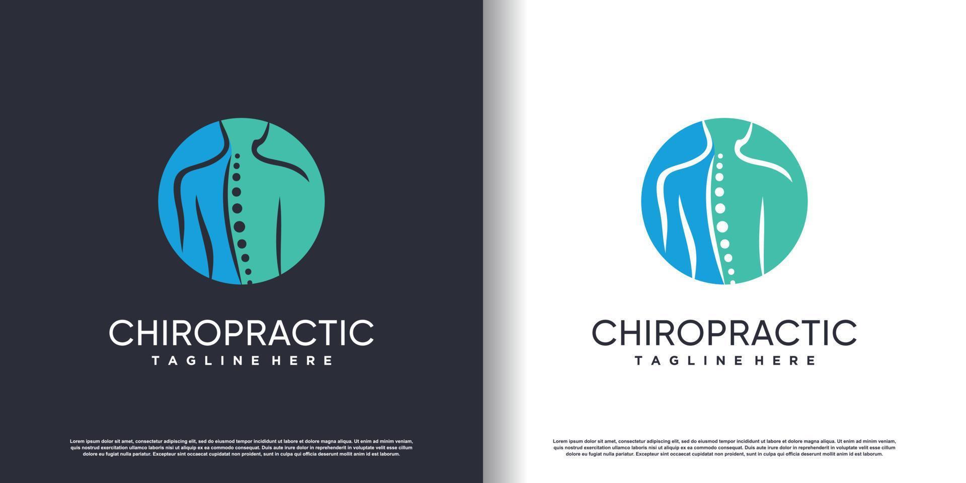 Chiropractic logo design vector with creative abstract concept
