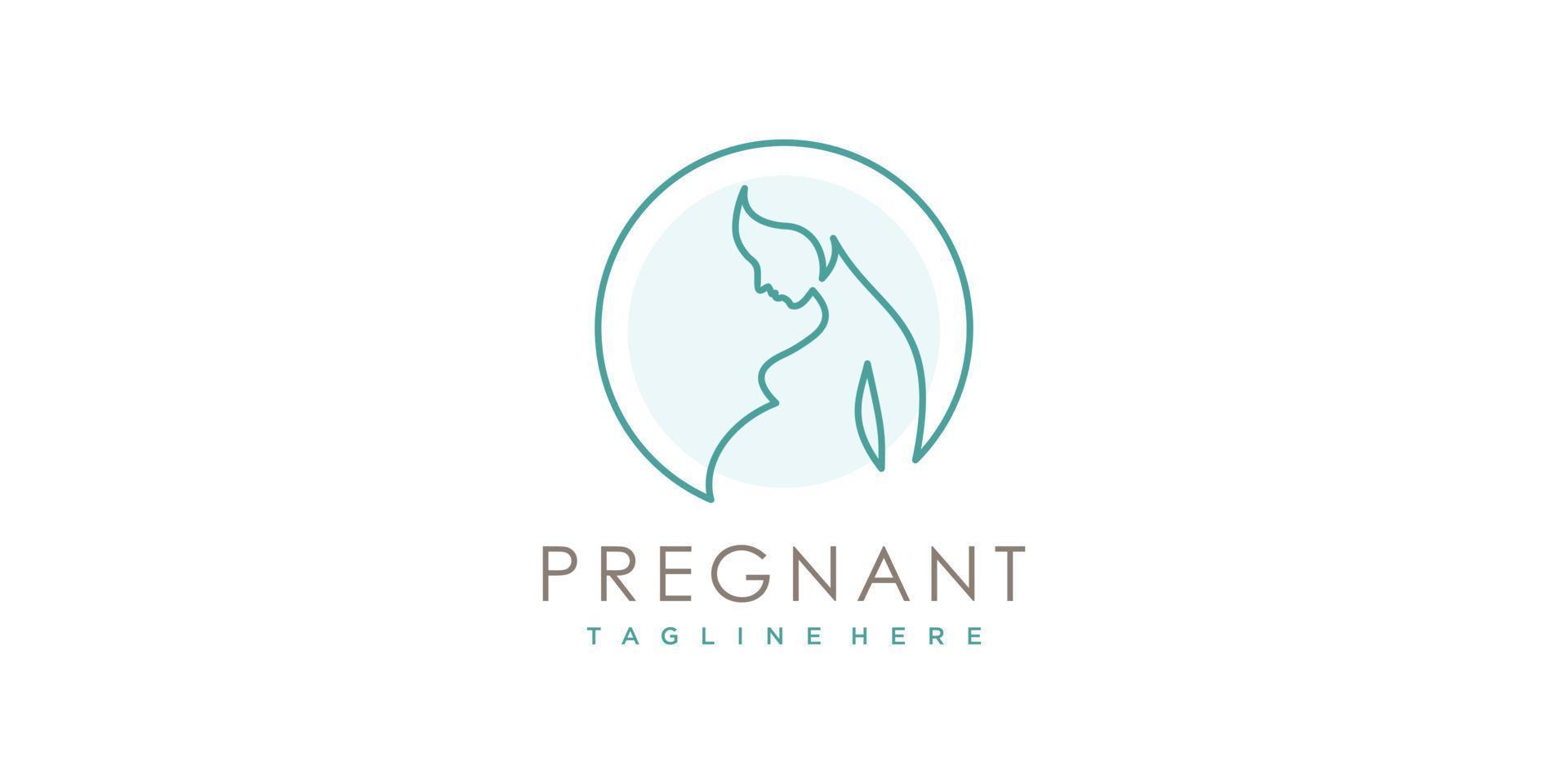 Pregnant logo design with modern unique style Premium Vector