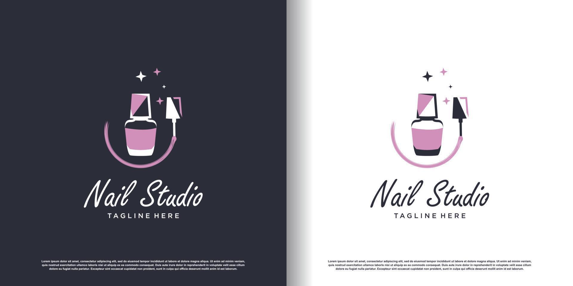 nail vector logo desaign with modern unique style premium vector