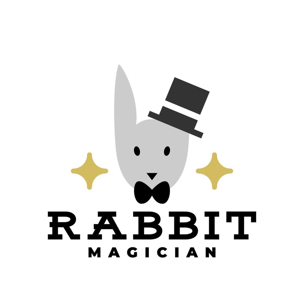 illustration of a rabbit with a magician hat. good for any business related to animal, pet or magic. vector