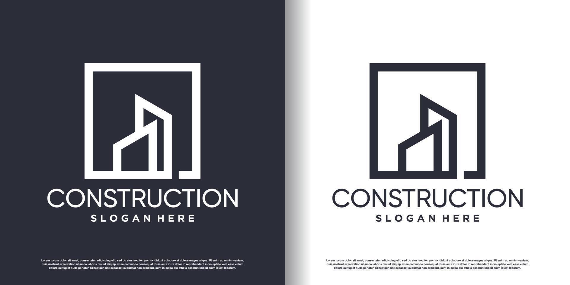 Building construction logo design for business with creative modern concept Premium Vector