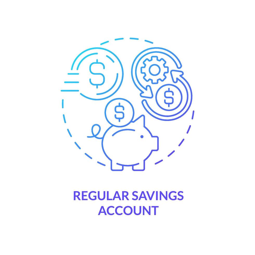 Regular savings account blue gradient concept icon. Deposit program. Investment. Banking plan type abstract idea thin line illustration. Isolated outline drawing. vector