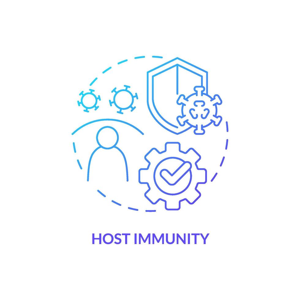Host immunity blue gradient concept icon. Immune system. Pandemic preparedness preclinical research abstract idea thin line illustration. Isolated outline drawing vector