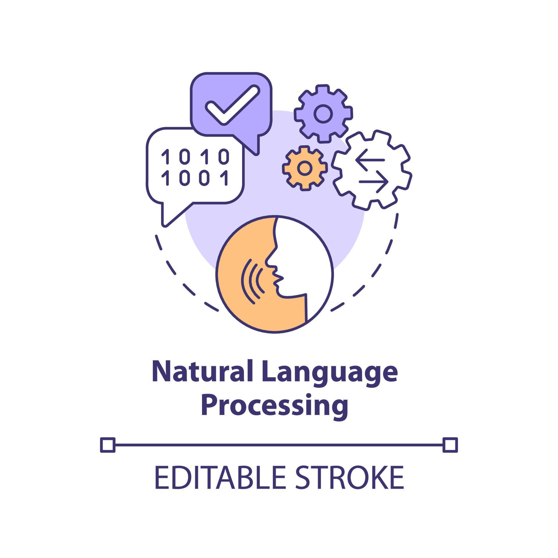 Natural language processing concept icon. Machine learning engineer ...