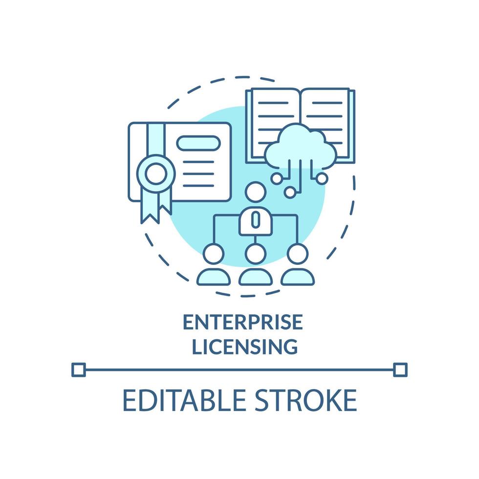 Enterprise licensing turquoise concept icon. Enhancing learning experience abstract idea thin line illustration. Isolated outline drawing. Editable stroke. vector