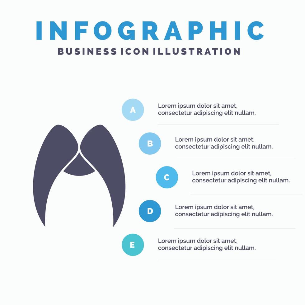 bigote. inconformista. movimiento masculino. plantilla de infografía de hombres para sitio web y presentación. icono de glifo gris con ilustración de vector de estilo infográfico azul.