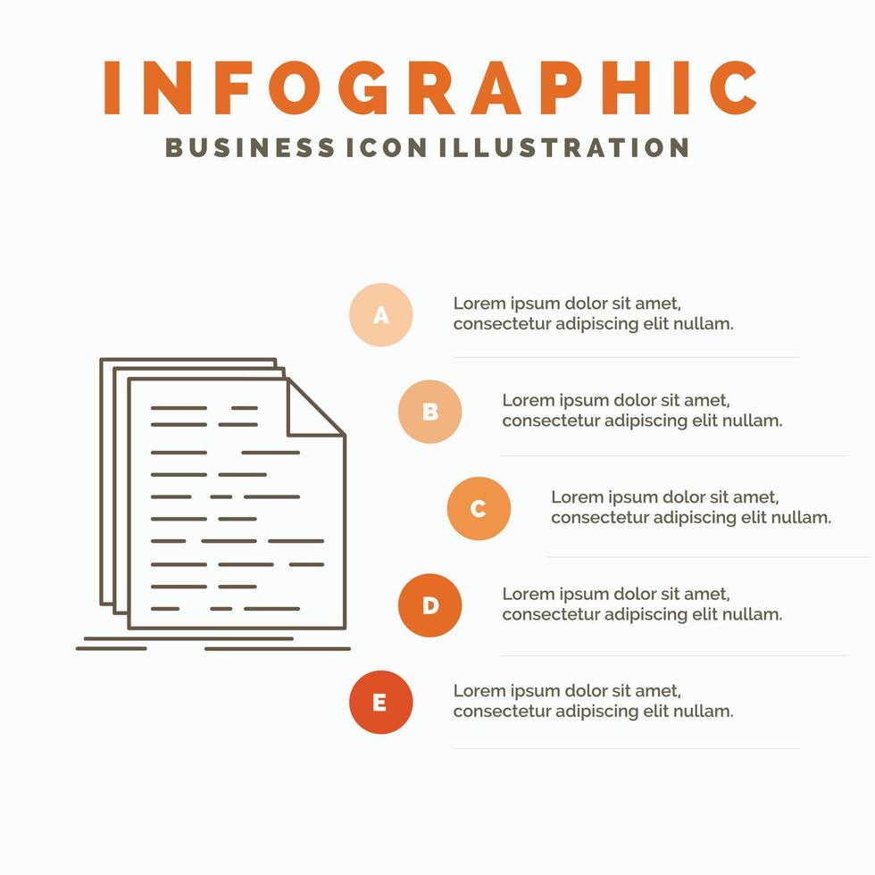 Code. coding. doc. programming. script Infographics Template for Website and Presentation. Line Gray icon with Orange infographic style vector illustration