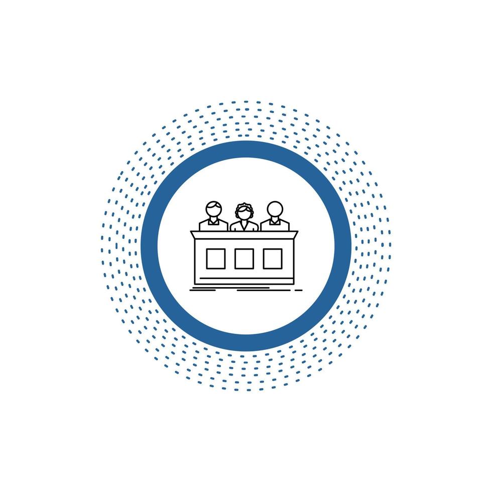 competition. contest. expert. judge. jury Line Icon. Vector isolated illustration