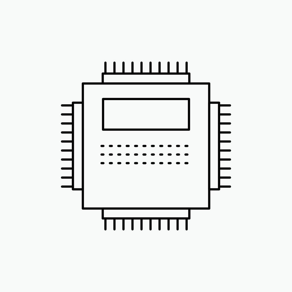 Processor. Hardware. Computer. PC. Technology Line Icon. Vector isolated illustration