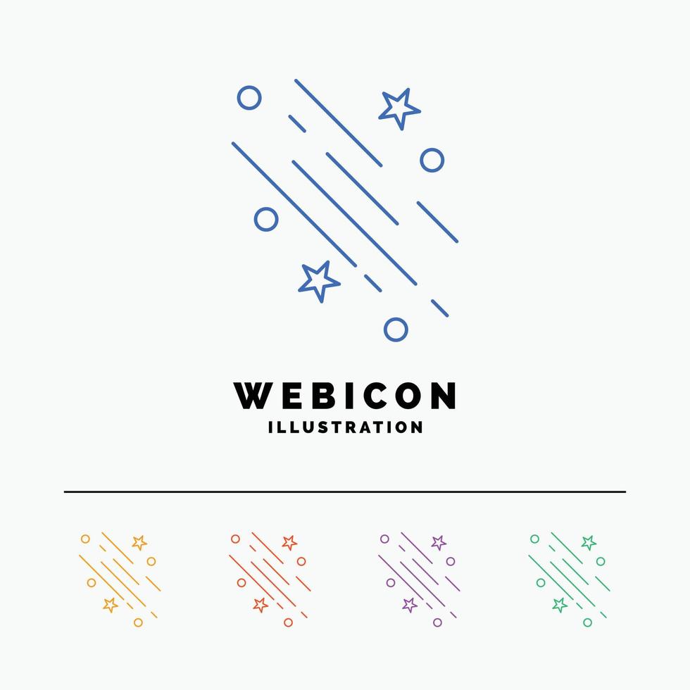 star. shooting star. falling. space. stars 5 Color Line Web Icon Template isolated on white. Vector illustration