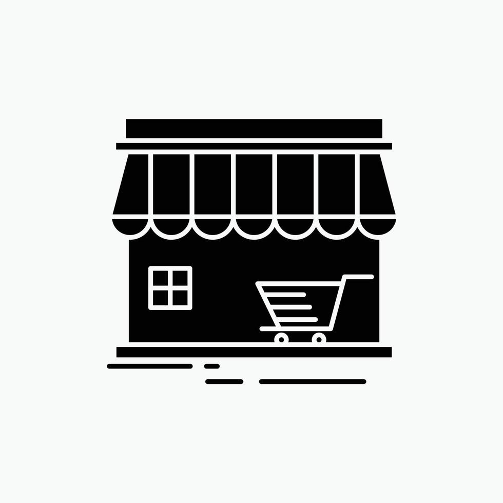 tienda. Tienda. mercado. edificio. icono de glifo de compras. ilustración vectorial aislada vector