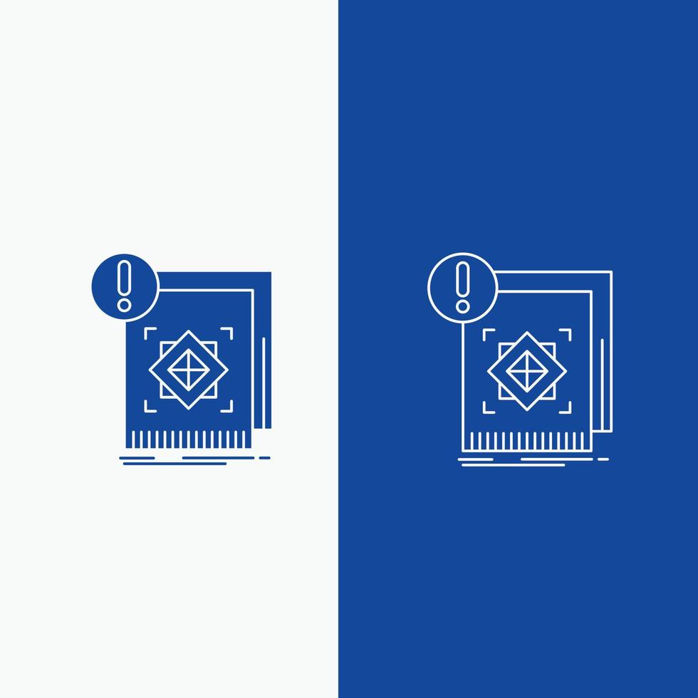 structure. standard. infrastructure. information. alert Line and Glyph web Button in Blue color Vertical Banner for UI and UX. website or mobile application vector