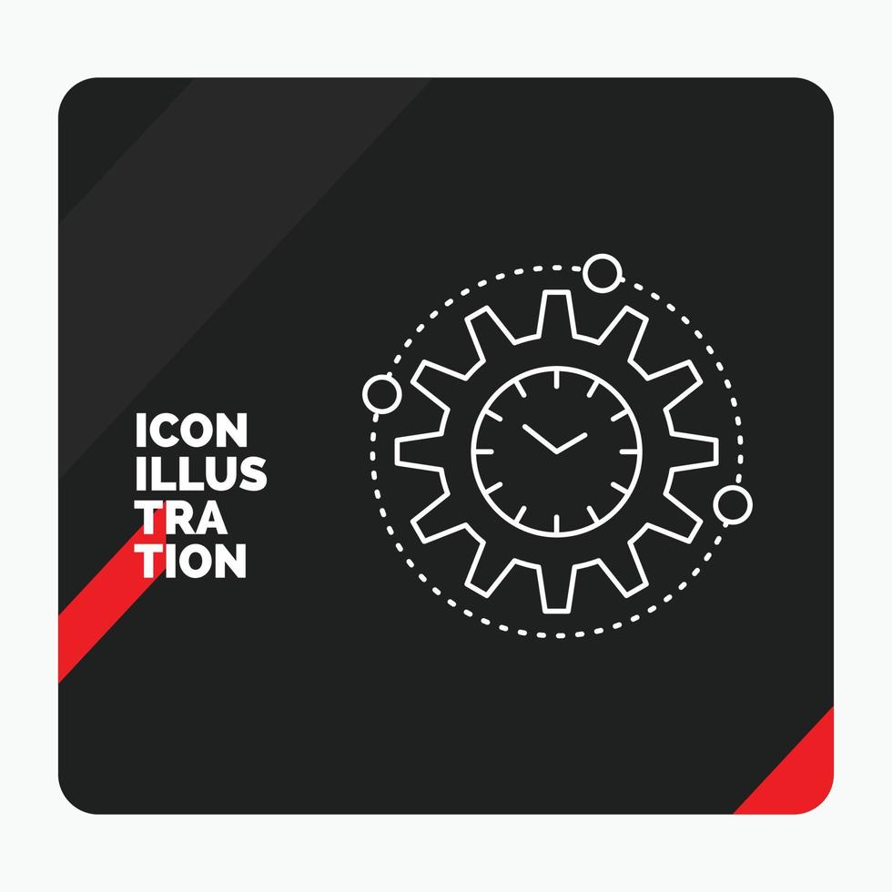 Red and Black Creative presentation Background for Efficiency. management. processing. productivity. project Line Icon vector