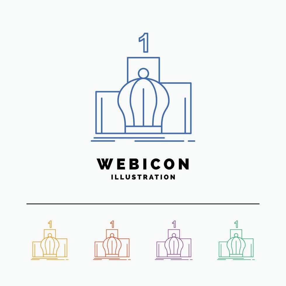 Crown. king. leadership. monarchy. royal 5 Color Line Web Icon Template isolated on white. Vector illustration