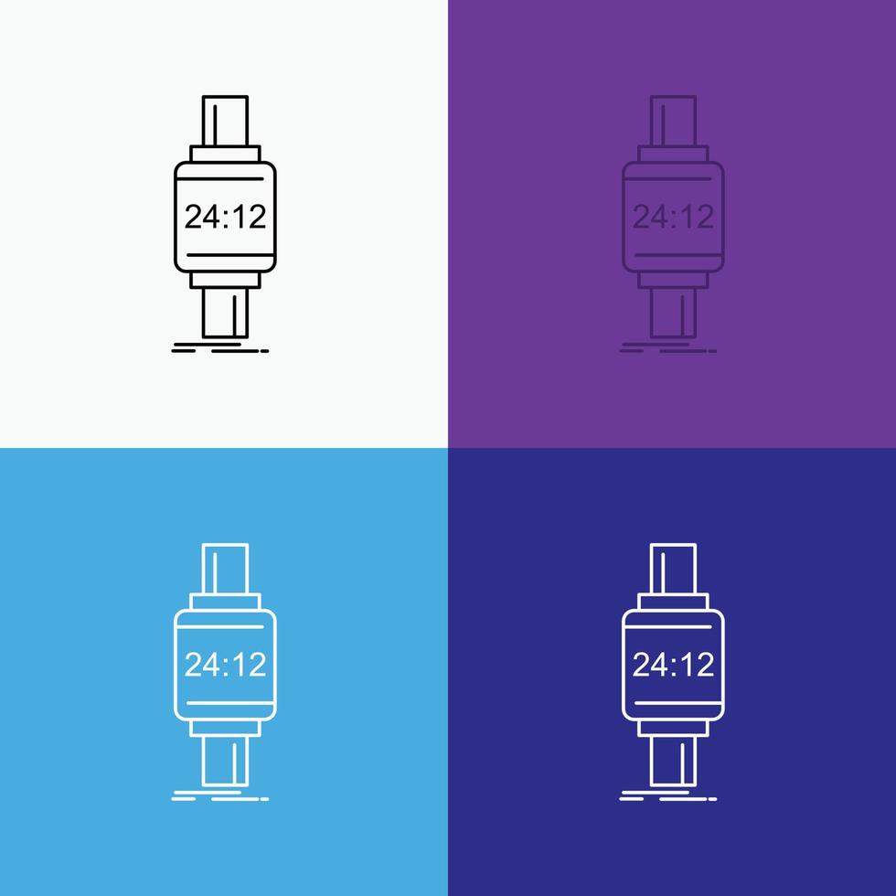 smart watch. smartwatch. watch. apple. android Icon Over Various Background. Line style design. designed for web and app. Eps 10 vector illustration