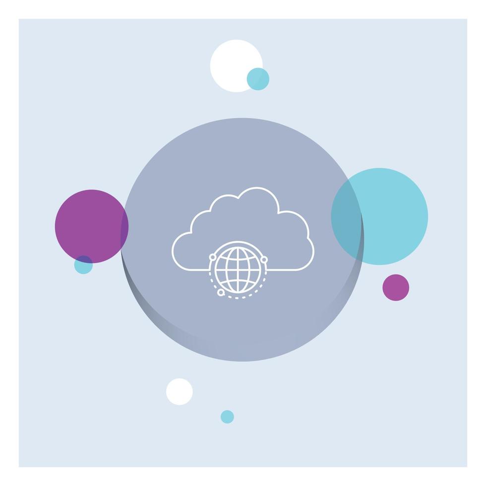 network. city. globe. hub. infrastructure White Line Icon colorful Circle Background vector