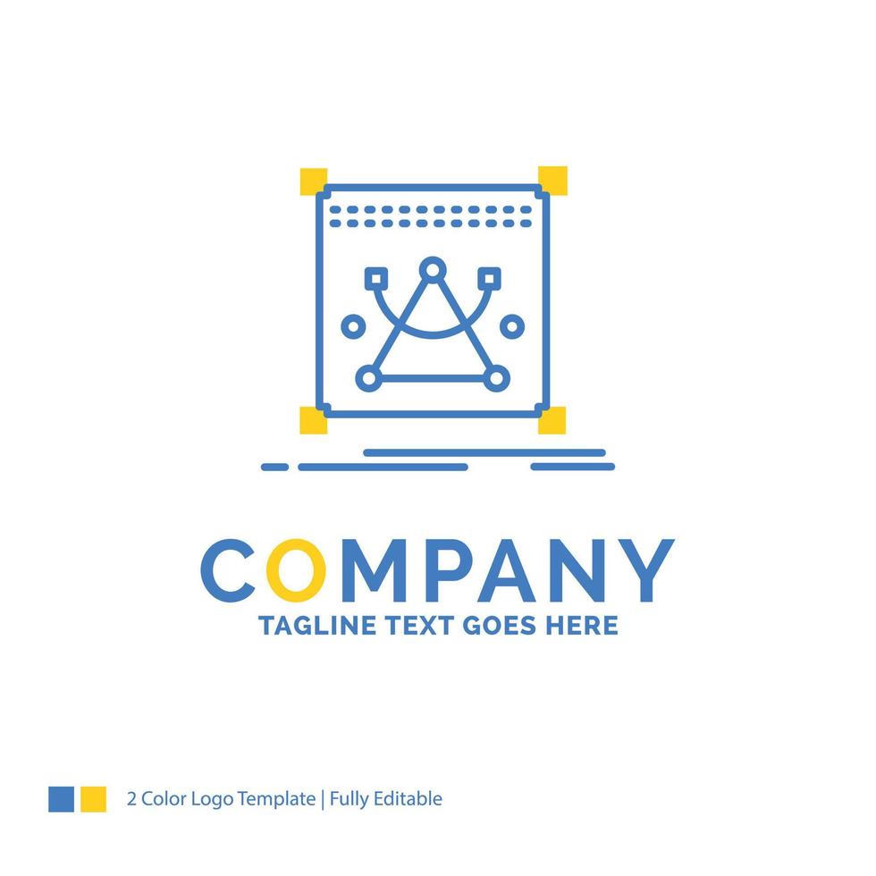 3d. editar. edición. objeto. cambiar el tamaño de la plantilla de logotipo de empresa amarillo azul. lugar de plantilla de diseño creativo para eslogan. vector