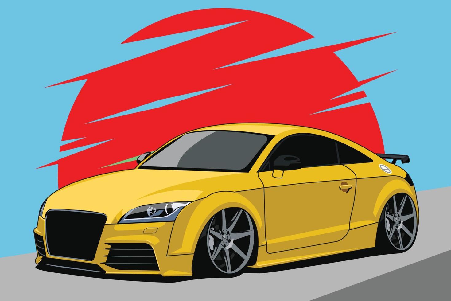 modified car illustration vector design