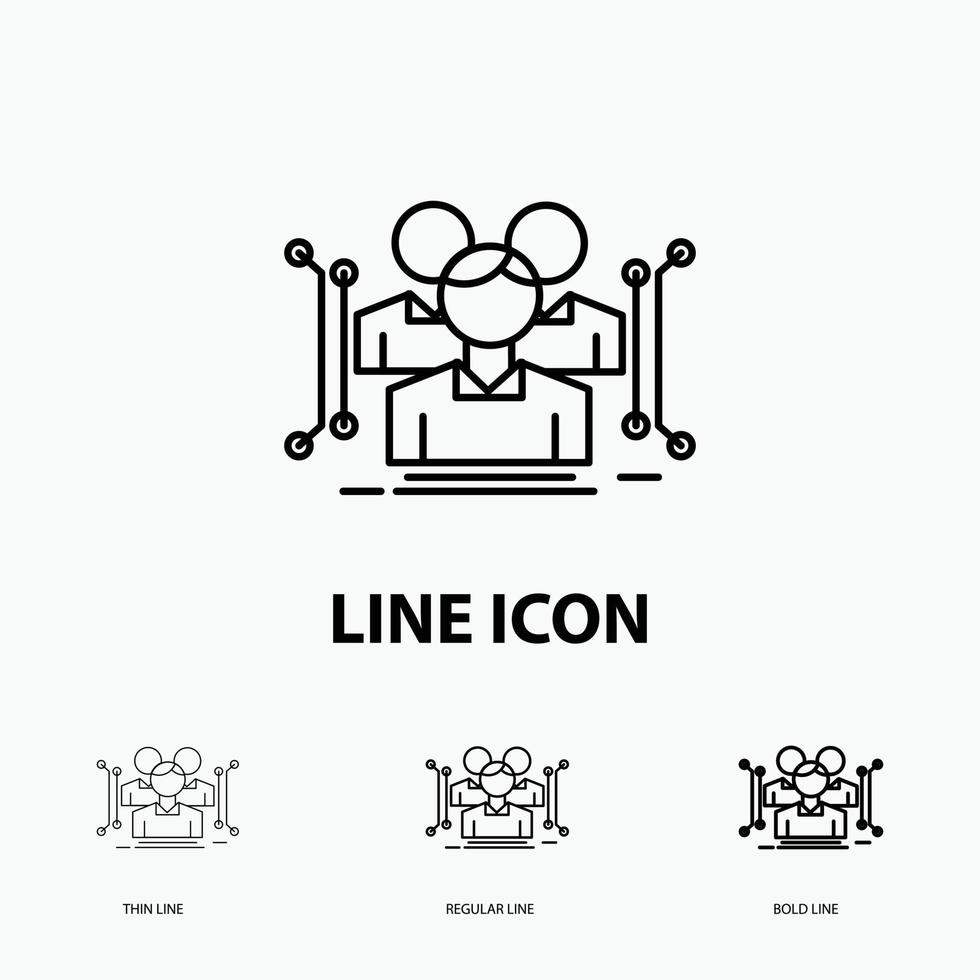Anthropometry. body. data. human. public Icon in Thin. Regular and Bold Line Style. Vector illustration