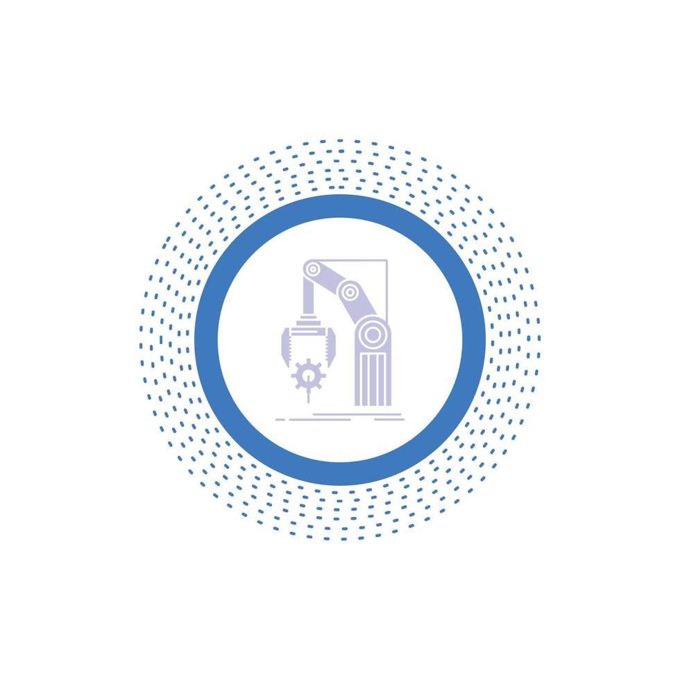 Automation. factory. hand. mechanism. package Glyph Icon. Vector isolated illustration