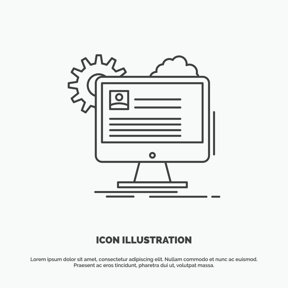 cuenta. perfil. reporte. editar. icono de actualización símbolo gris vectorial de línea para ui y ux. sitio web o aplicación móvil vector