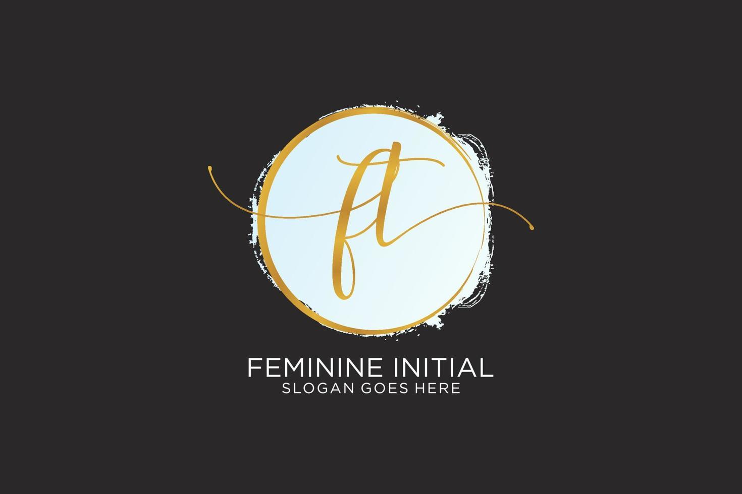 Initial FT handwriting logo with circle template vector signature, wedding, fashion, floral and botanical with creative template.