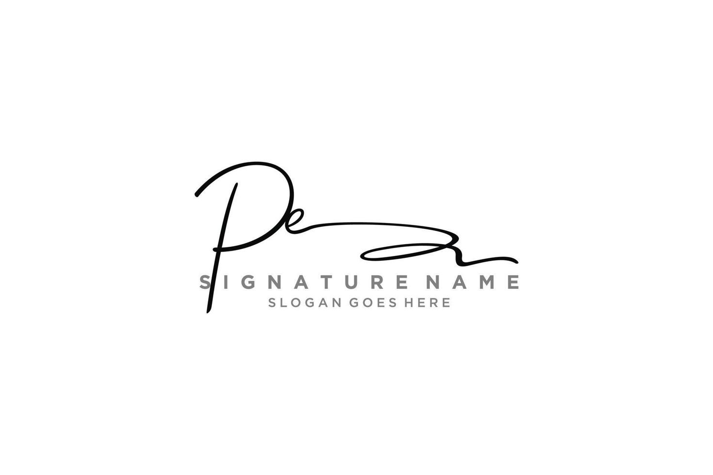 Initial PE Letter Signature Logo Template elegant design logo Sign Symbol template vector icon