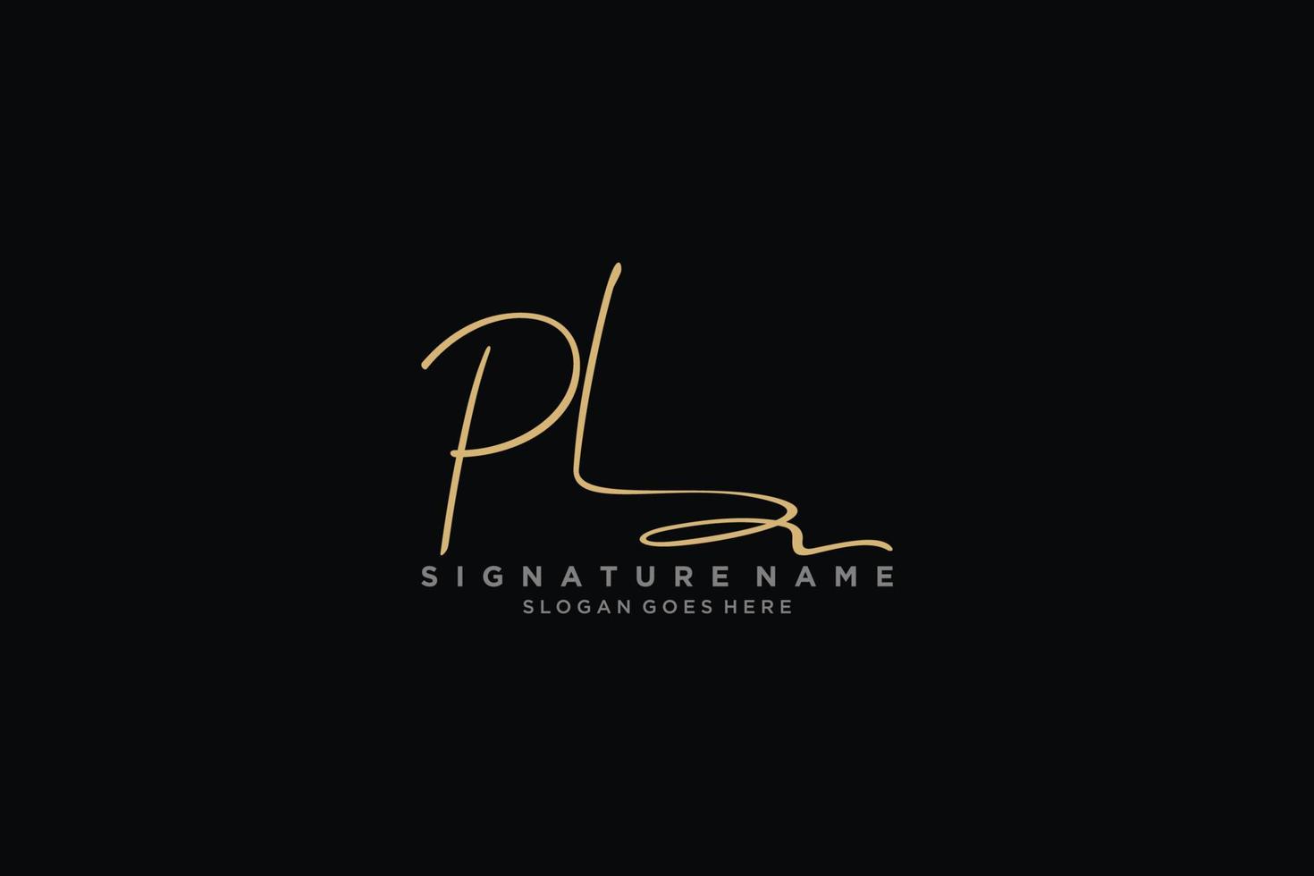 plantilla de logotipo de firma de letra pl inicial diseño elegante logotipo signo símbolo plantilla vector icono