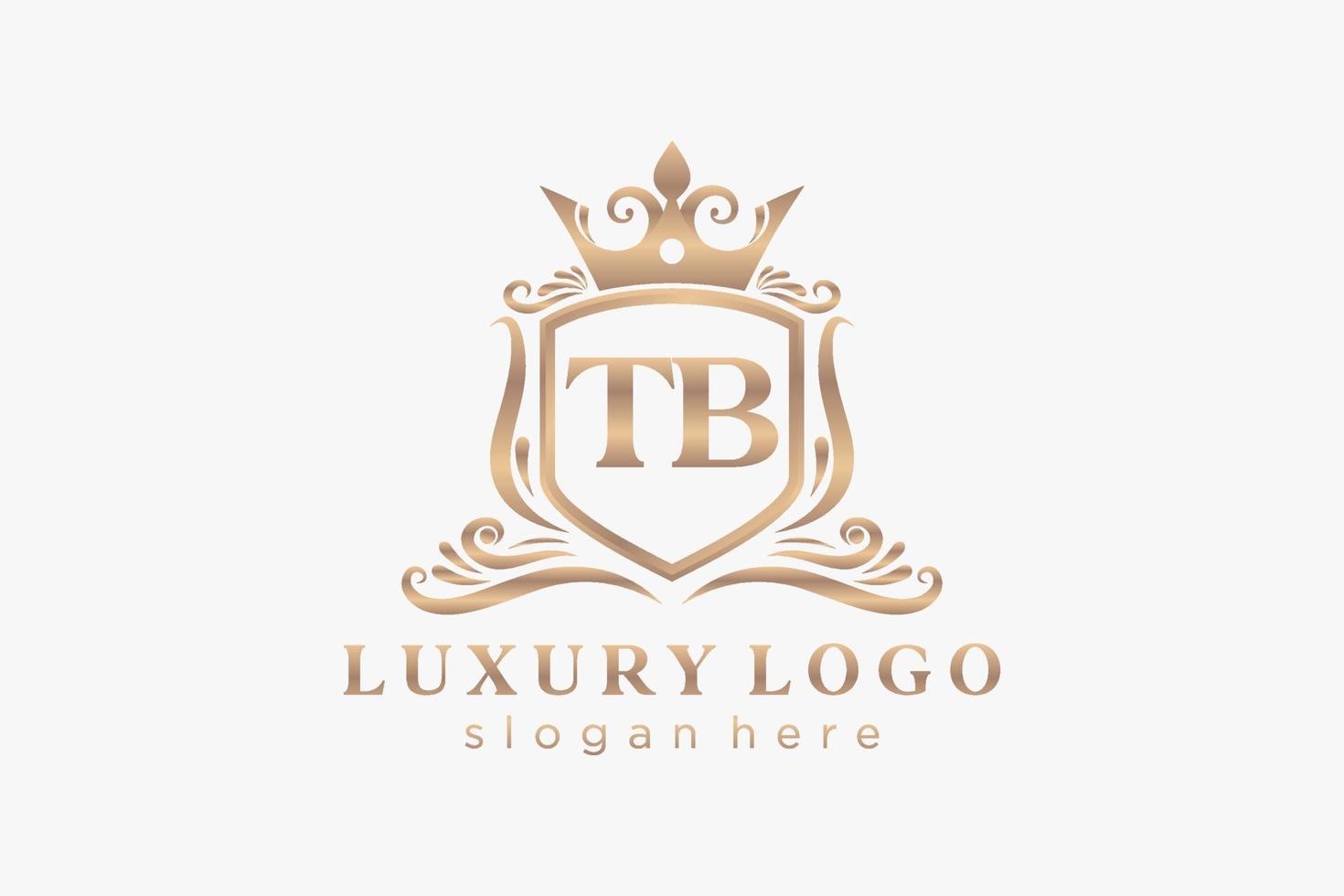 Initial TB Letter Royal Luxury Logo template in vector art for Restaurant, Royalty, Boutique, Cafe, Hotel, Heraldic, Jewelry, Fashion and other vector illustration.