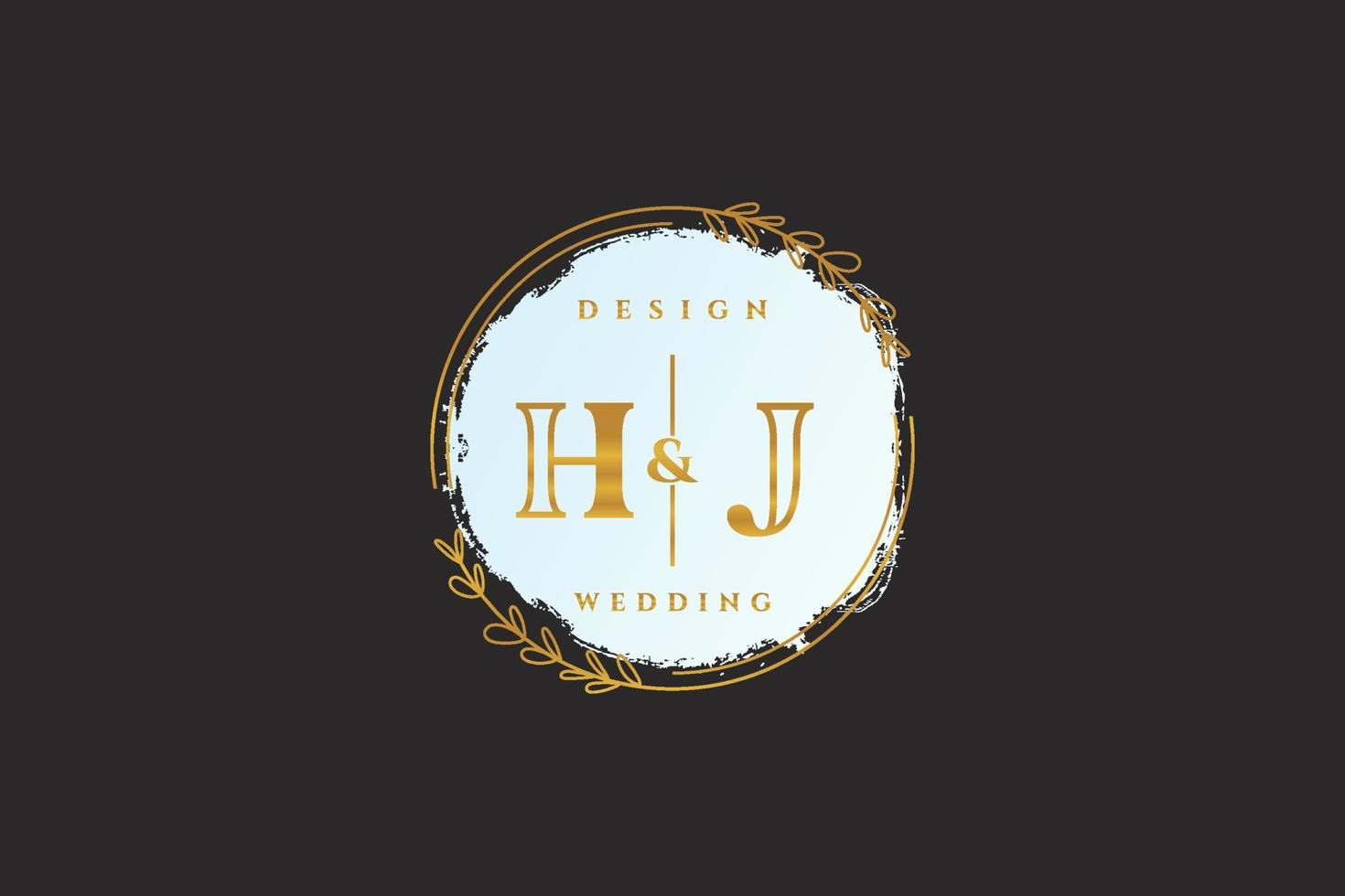 monograma de belleza hj inicial y diseño de logotipo elegante logotipo de escritura a mano de firma inicial, boda, moda, floral y botánica con plantilla creativa. vector