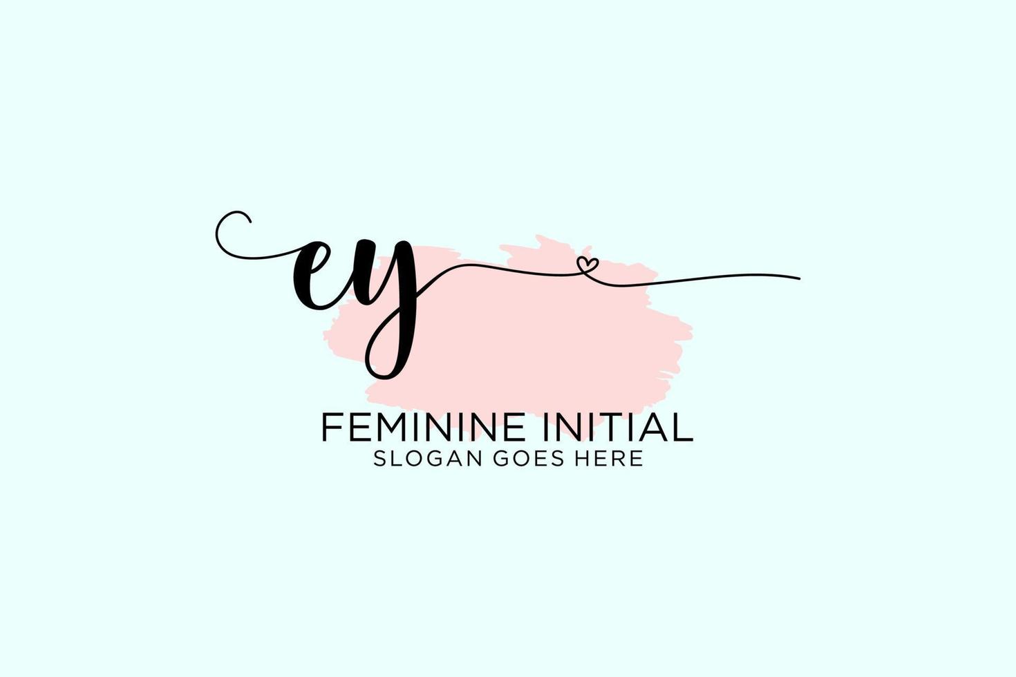 Initial EY beauty monogram and elegant logo design handwriting logo of initial signature, wedding, fashion, floral and botanical with creative template. vector