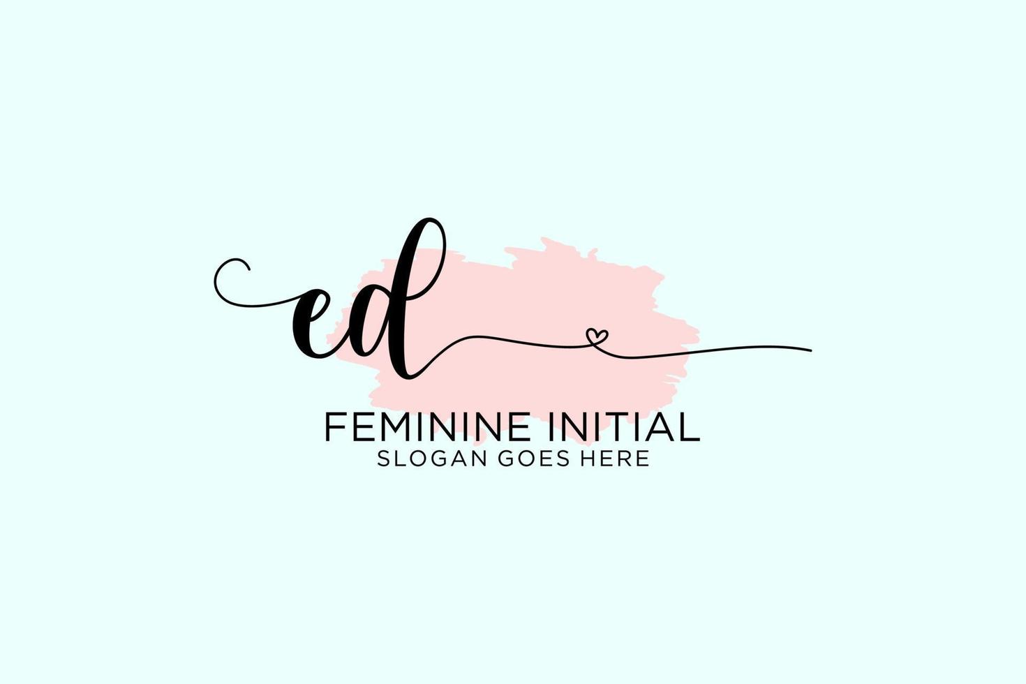 Initial ED beauty monogram and elegant logo design handwriting logo of initial signature, wedding, fashion, floral and botanical with creative template. vector