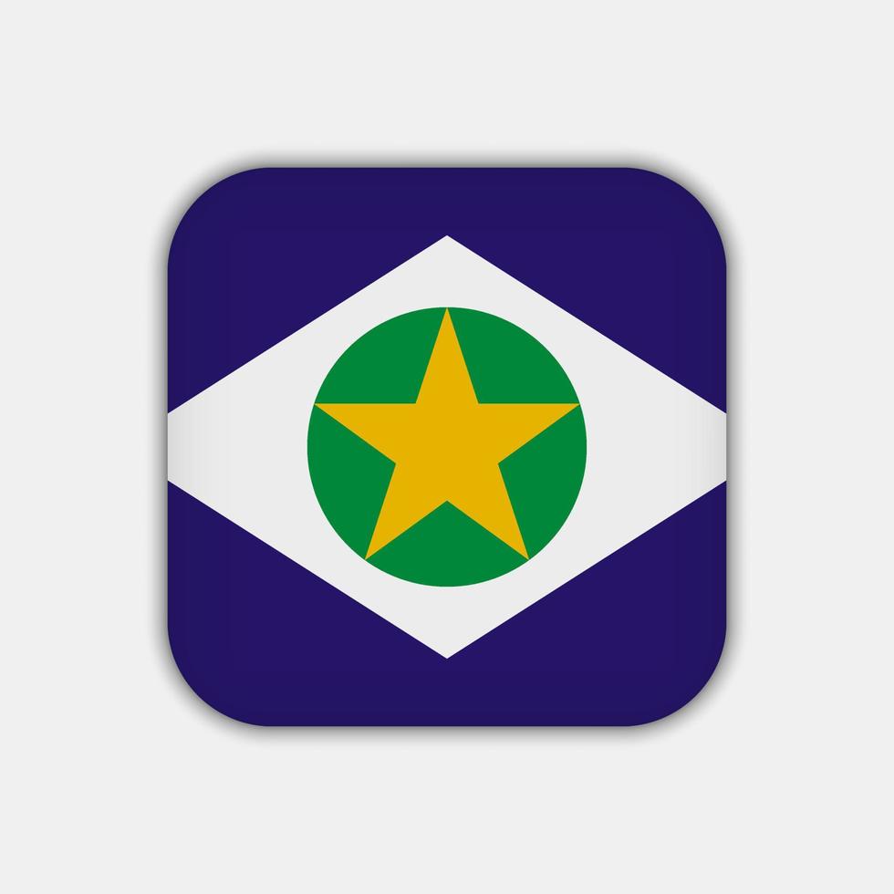 bandera de mato grosso, estado de brasil. ilustración vectorial vector