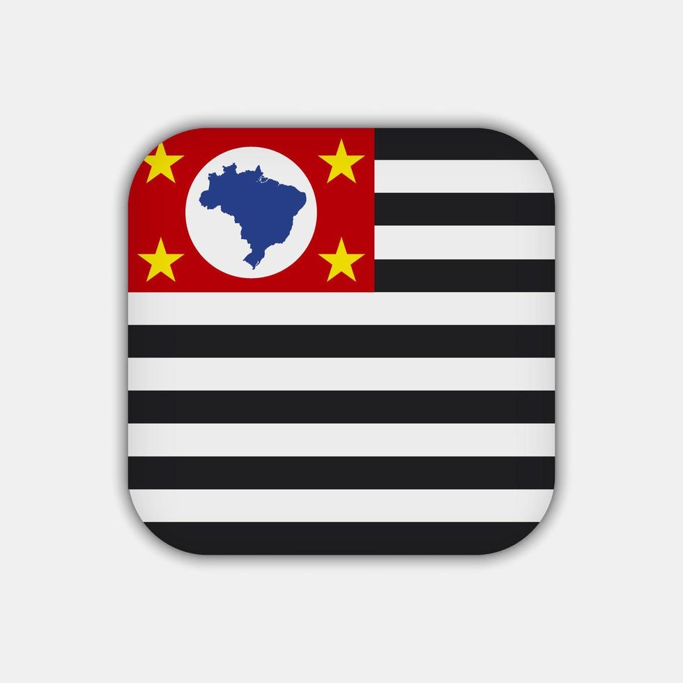 Sao Paulo Flag, state of Brazil. Vector Illustration.