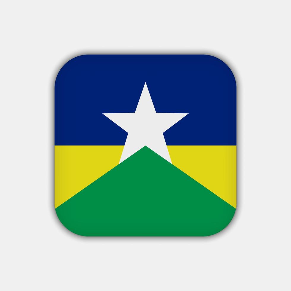Rondonia Flag, state of Brazil. Vector Illustration.