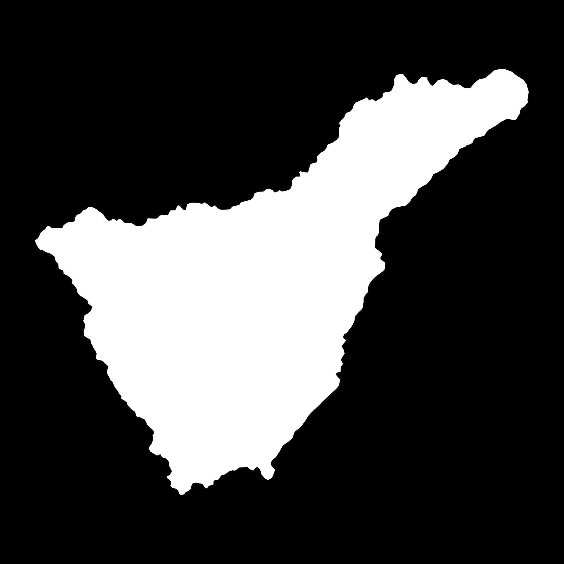mapa de la isla de tenerife, región de españa. ilustración vectorial