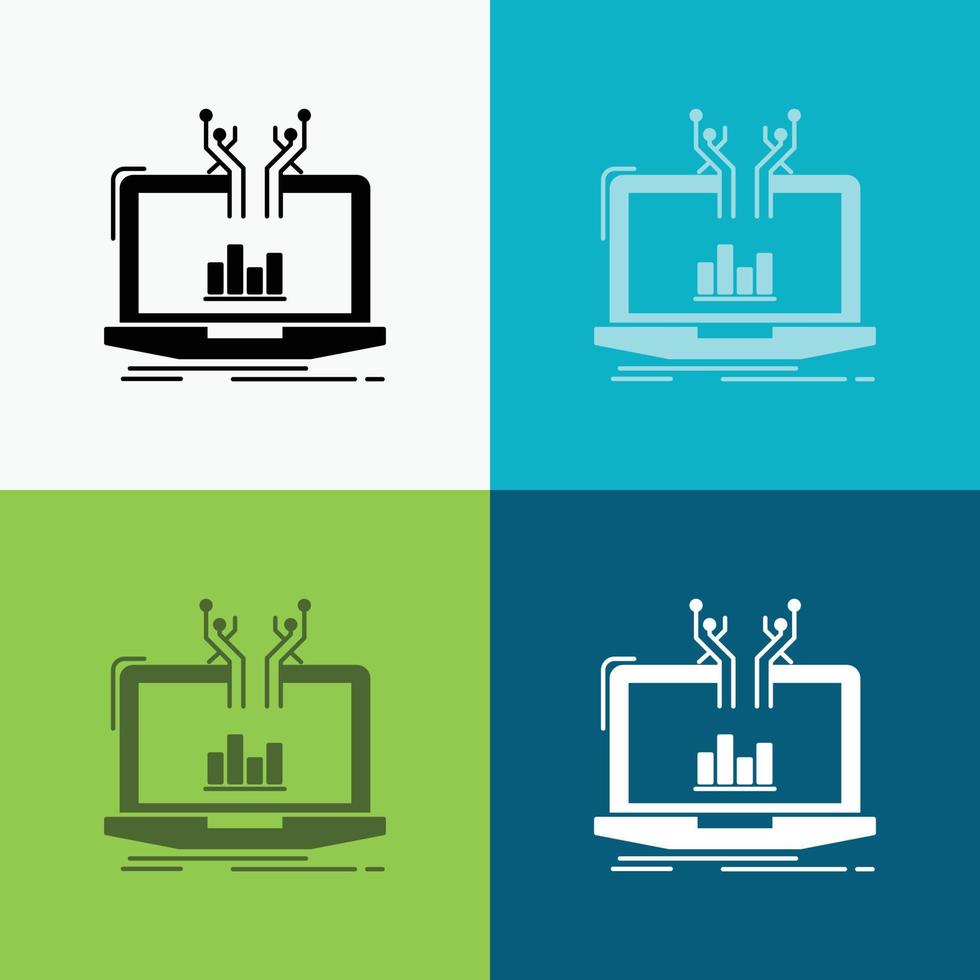 Analysis. analytical. management. online. platform Icon Over Various Background. glyph style design. designed for web and app. Eps 10 vector illustration