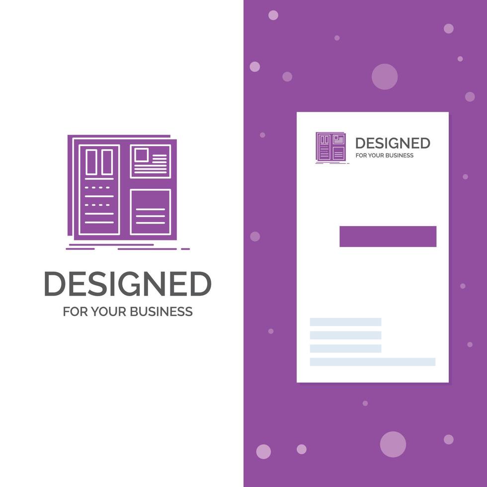 Business Logo for Design. grid. interface. layout. ui. Vertical Purple Business .Visiting Card template. Creative background vector illustration